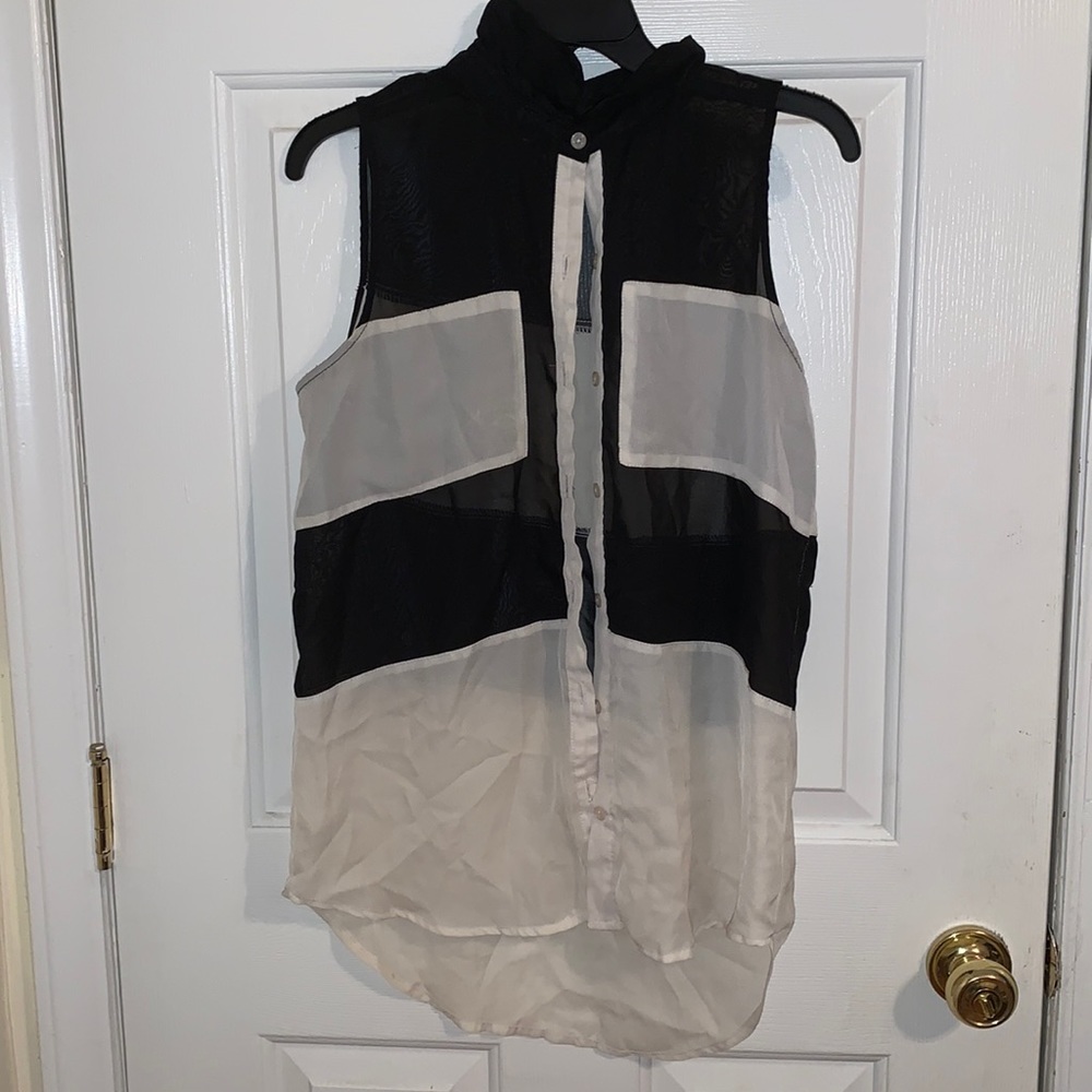 White & Black button up